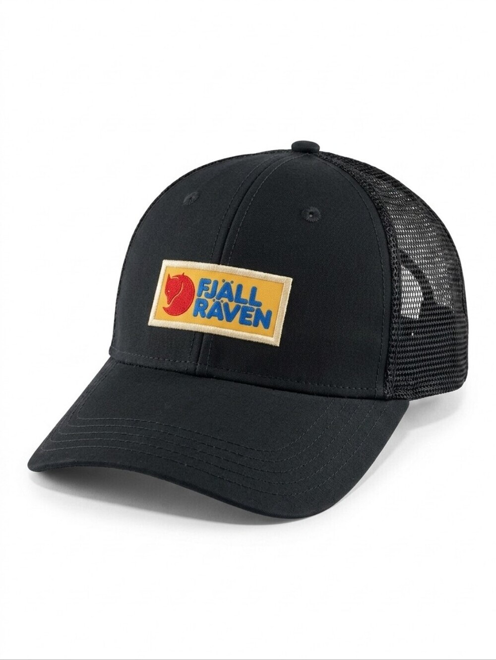 Fjallraven Vardag Trucker Hat Black Mesh Snapback Cap G-1000 Logo Langtradarkeps